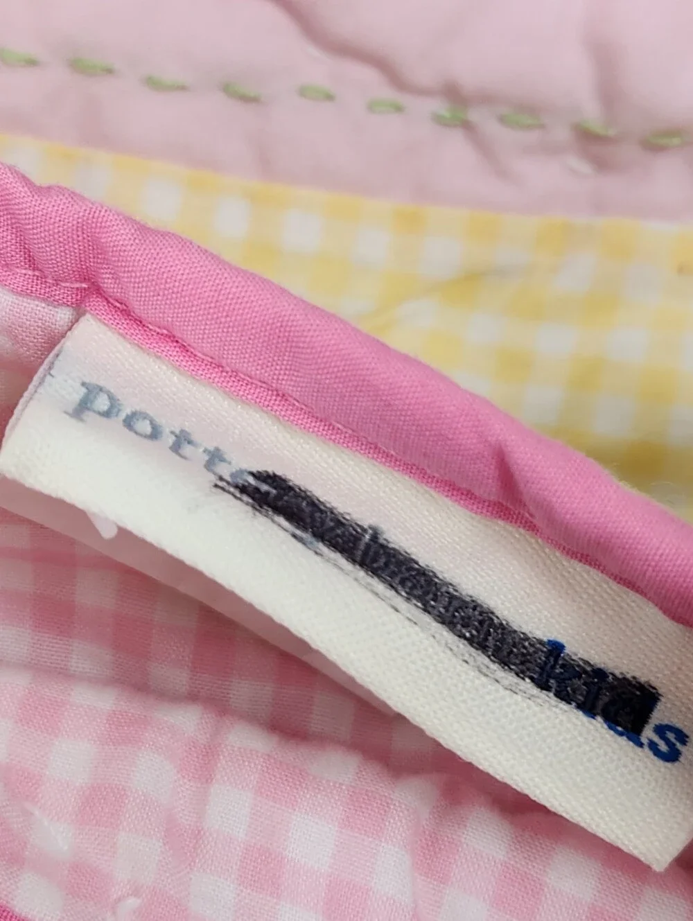 Pottery Barn Kids Bright Stripes Crib/ Toddler Quilt 50x36 NOS Pastel Colors